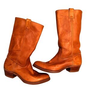 Wesc Men's Brown Leather Cowboy Boots